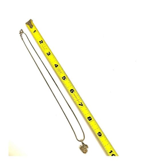 Silver tone faux pearl leaf pendant necklace - Picture 7 of 7